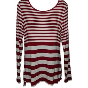 MICHAEL Michael Kors Striped Split Hem Long Sleeve Top